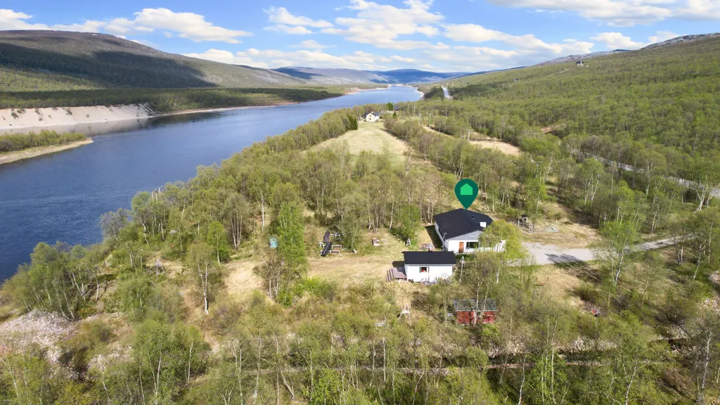 Vista aerea - Unique Lakeside Cottage with Teno River View in Utsjoki