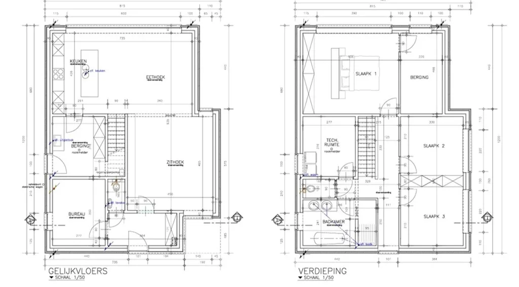 Plan - Maison Contemporaine dans un Cadre Champêtre à Rillaar