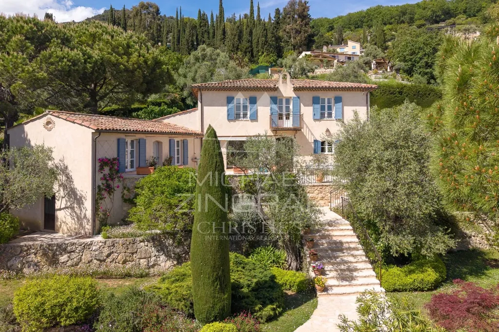 Vue aérienne - Villa avec Piscine Chauffée à Vence