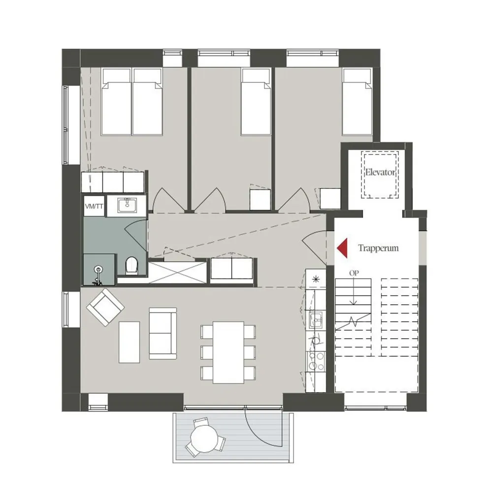 Plan - Apartment with Balcony in Odense's Green District