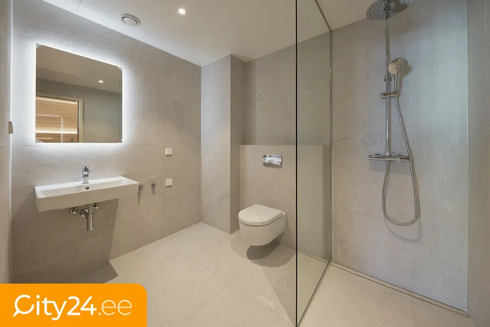 Bathrooms - Apartment with Sauna and Balcony in Kristiine