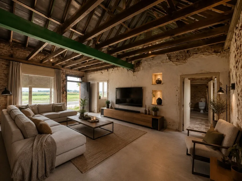 Séjour - Maison à Rénover avec Vue Campagne à Ledegem
