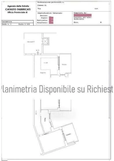 Plan - Three-Bedroom Apartment with Garden in Vercelli