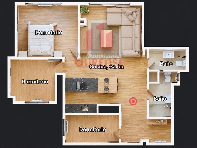 Plan - New Flat with Garden View in Ourense