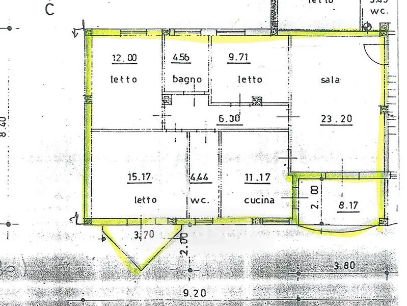 Plaan - Apartment with Balcony in Riccione