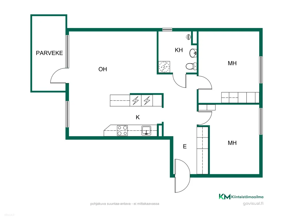 Plaan - Apartment with Glass Balcony in Kerava