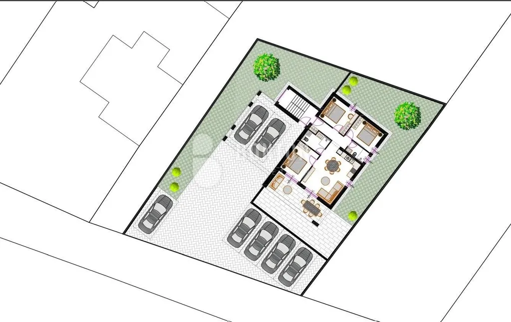 Plan - Two-Storey Apartment with Sea View in Zaton, Nin