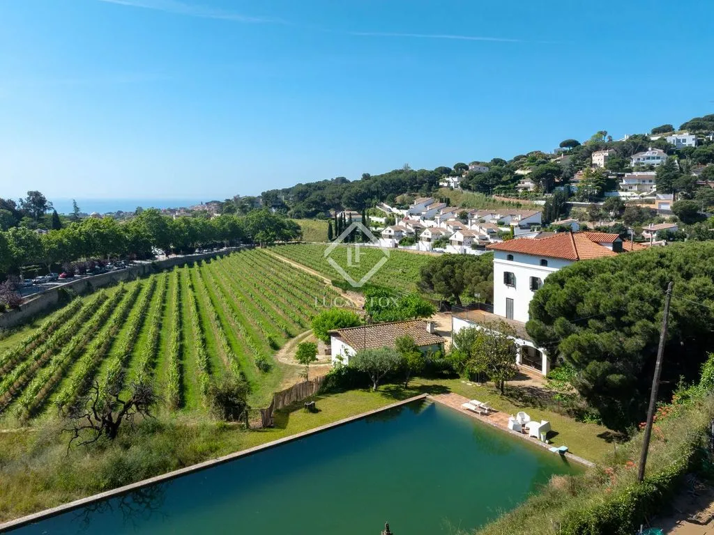Vue aérienne - Historic Country House with Vineyards in Alella