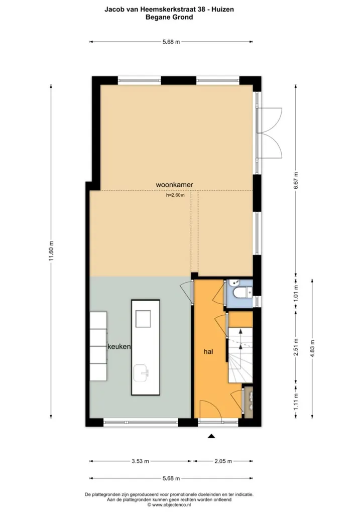 Floor Plan - Modernised Corner House with Garden in Huizen
