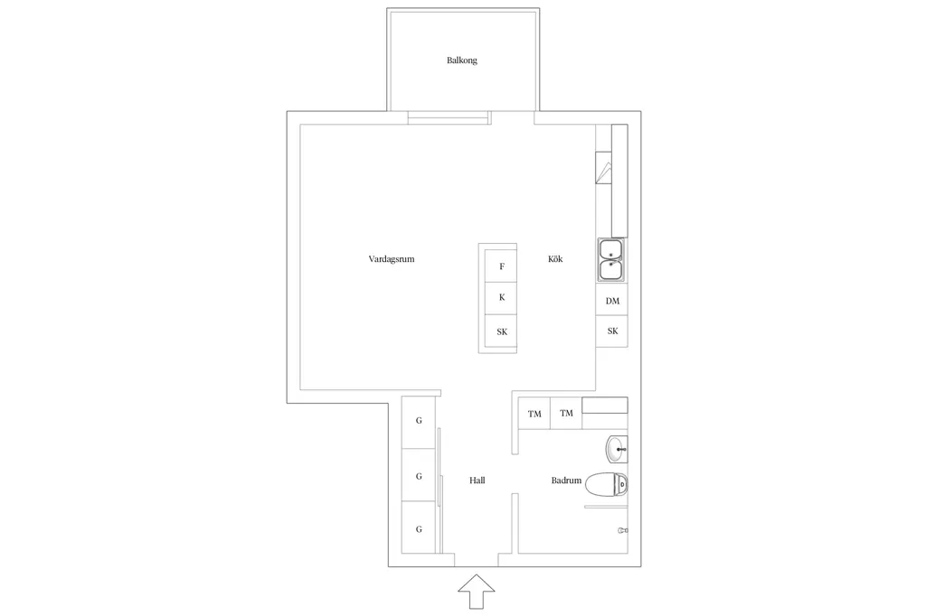 Plan - Modern Apartment with West-Facing Balcony in Tuve