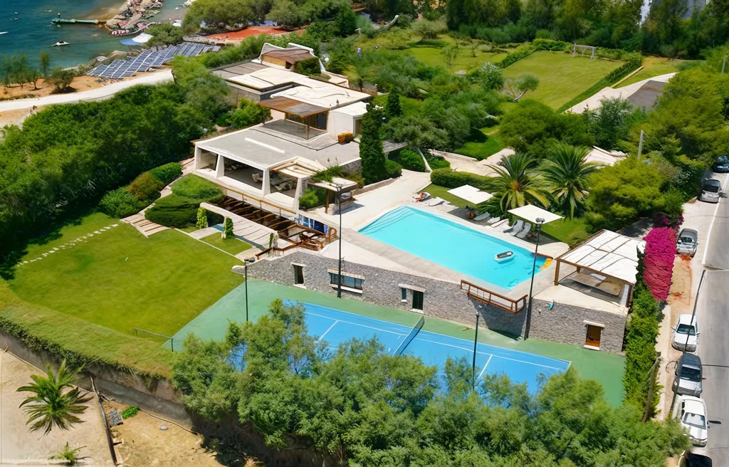 Vista aerea - Seafront Villa with Pools in Mavro Lithari