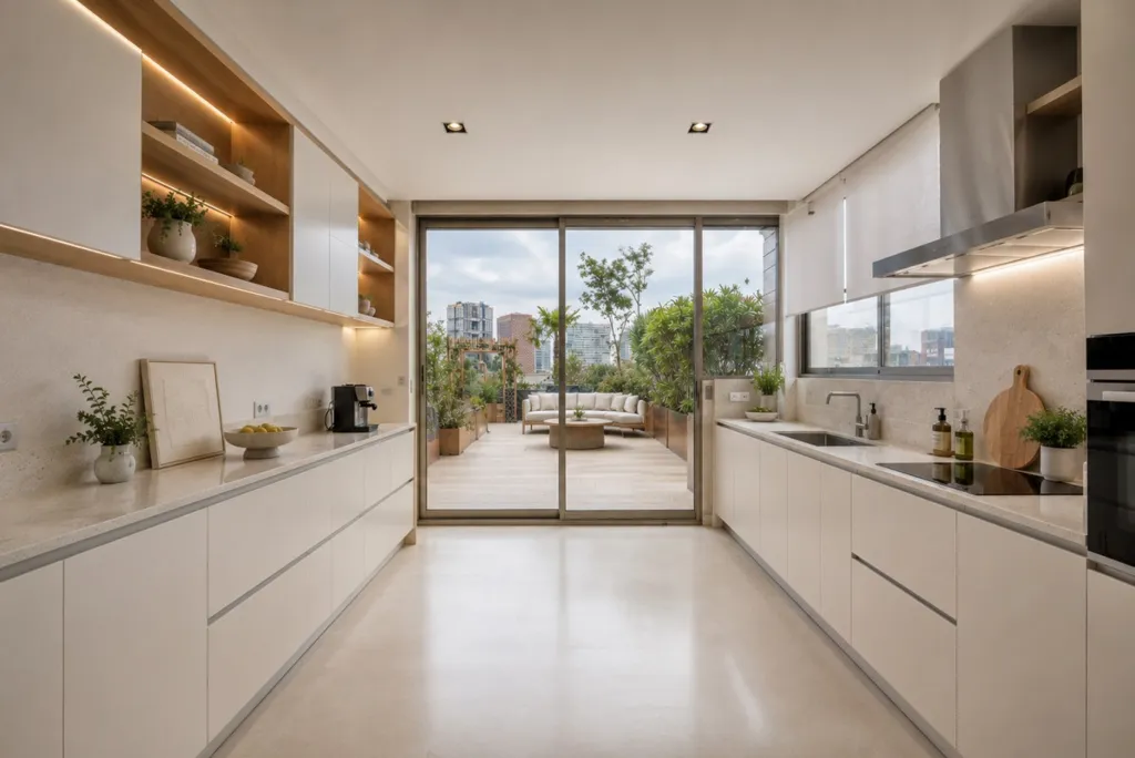 Köök - Penthouse with Tour Eiffel View in Passy