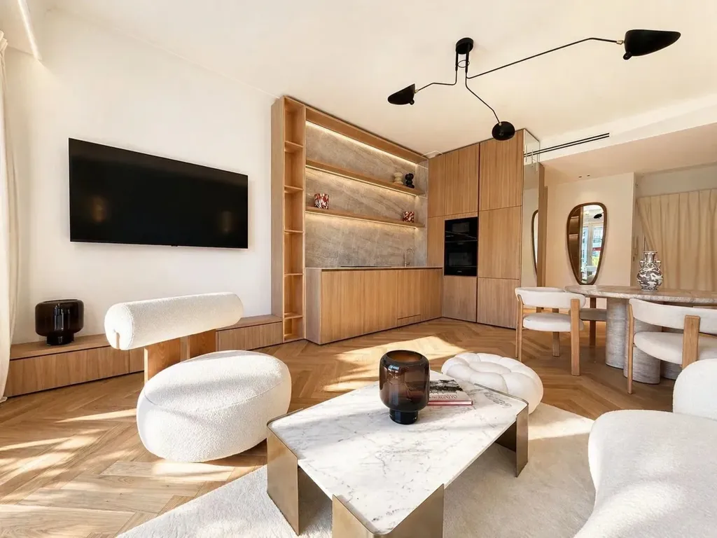Séjour - Appartement Luxe avec Terrasse Sud à Nice