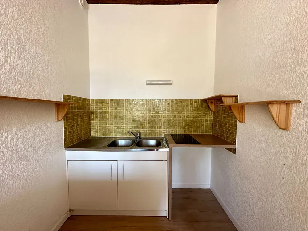 Cuisine - Studio Rénové avec Plafond à la Française à Chenôve