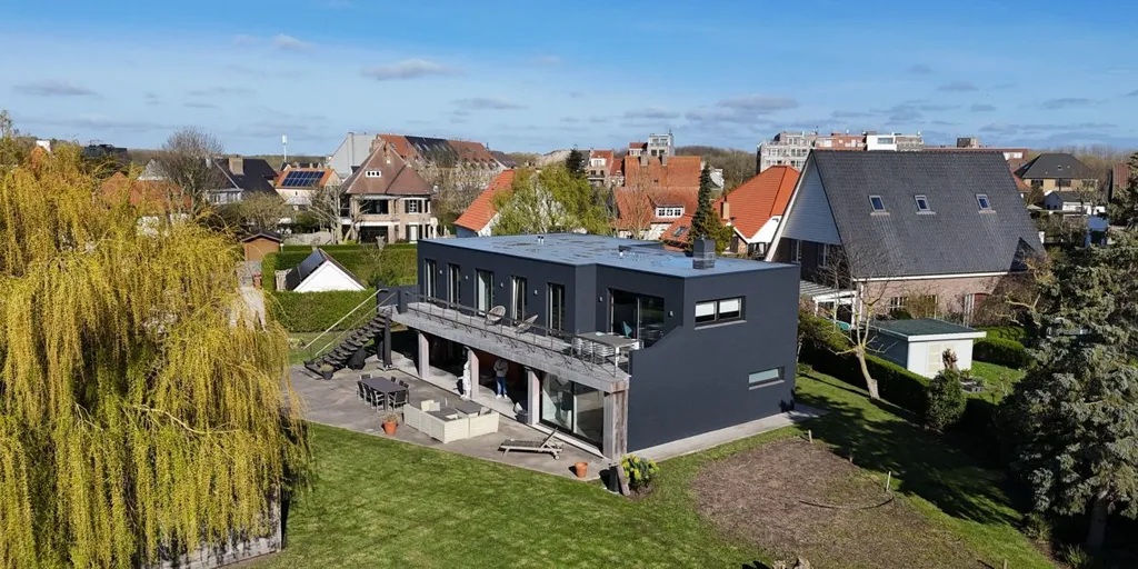 Vue aérienne - Maison avec Grand Jardin à Bredene, Proche de la Mer