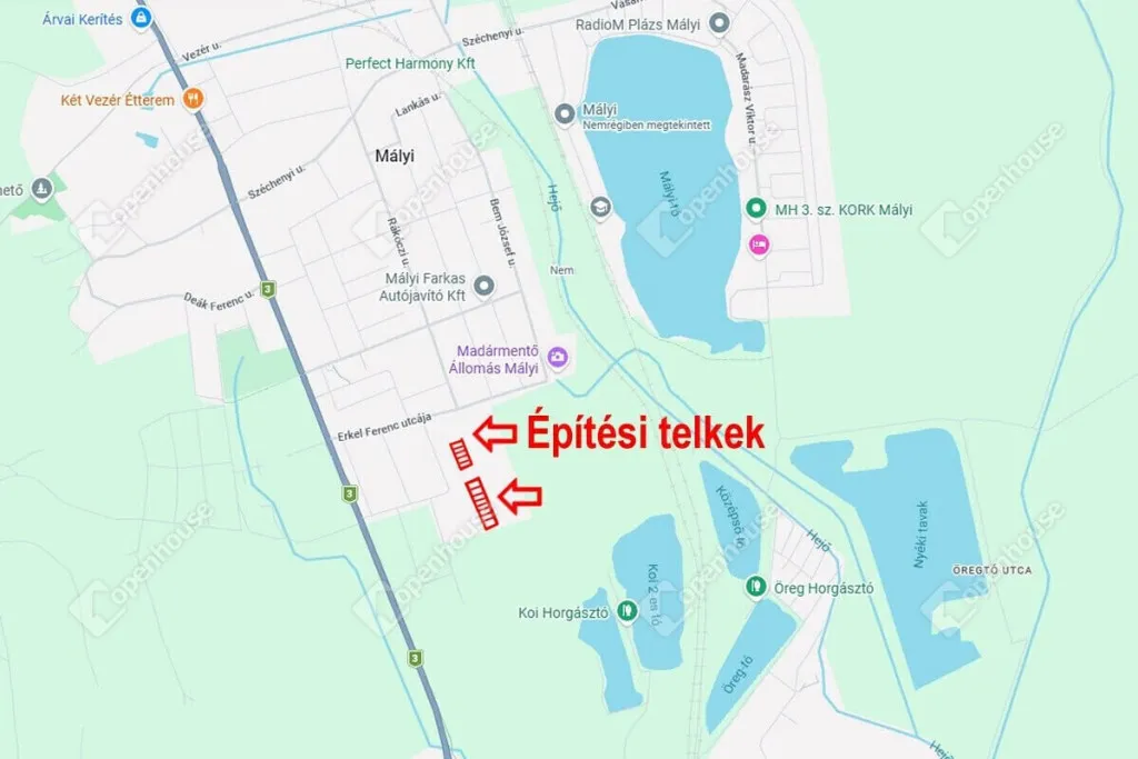 Terrain à bâtir à Mályi, Erkel Ferenc utca