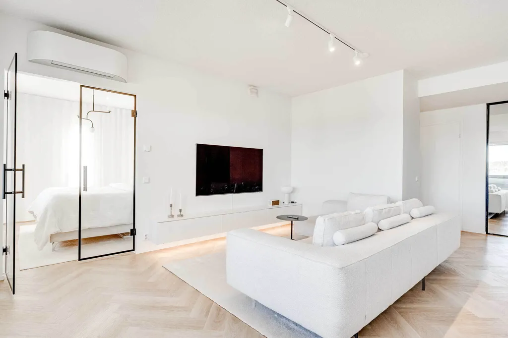 Living Room - Renovated Apartment with Sea View in Pirkkala