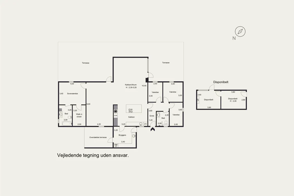 Floor Plan - Modern Villa with Large Terrace in Bullerup