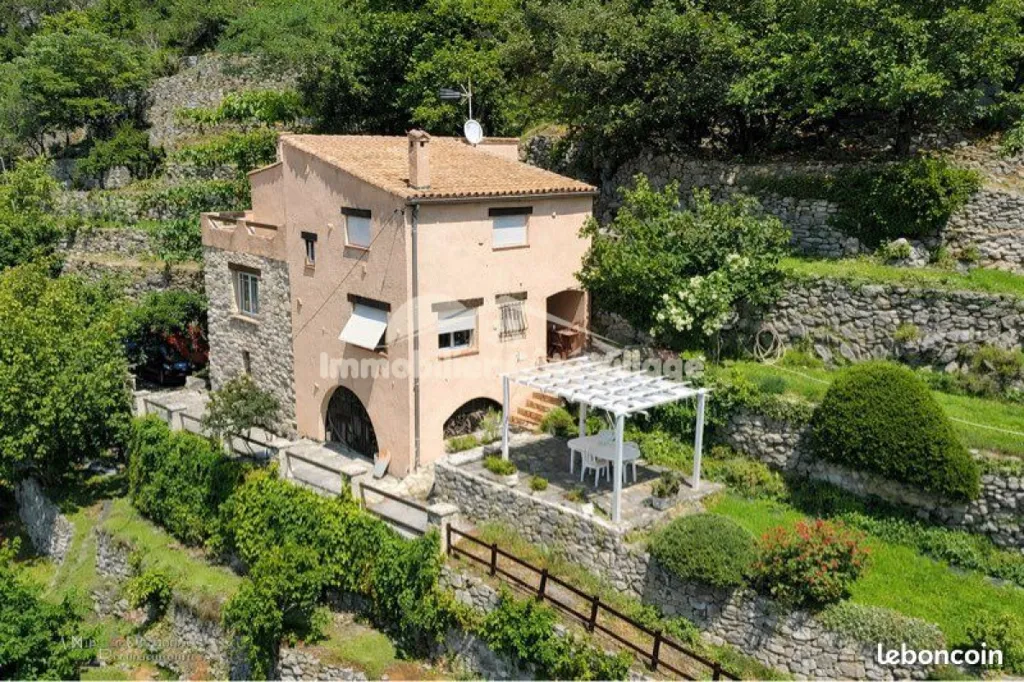 Vue aérienne - Villa avec Vue Montagne à Breil-sur-Roya