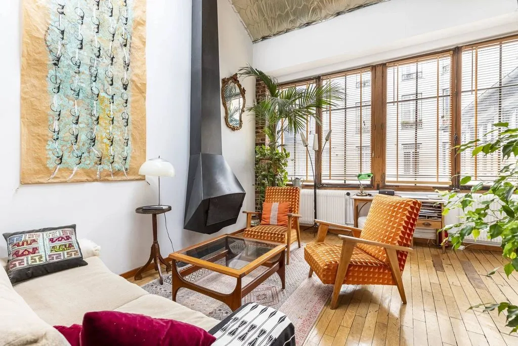 Séjour - Duplex de Luxe avec Cour Calme à Paris