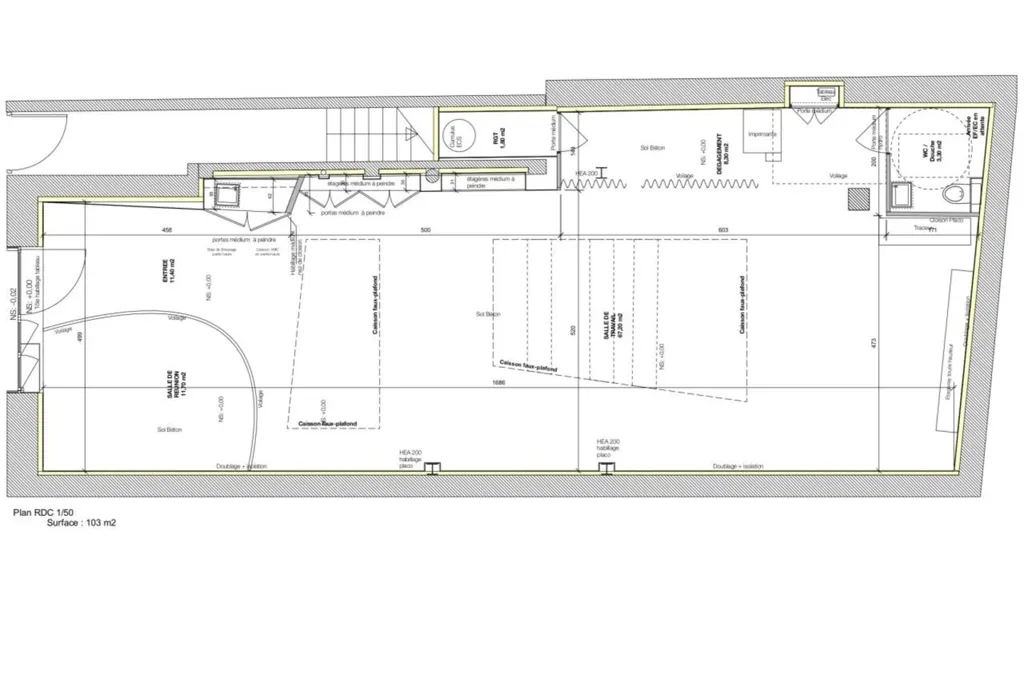 Plan - Local Professionnel en Pierre à Bordeaux Centre