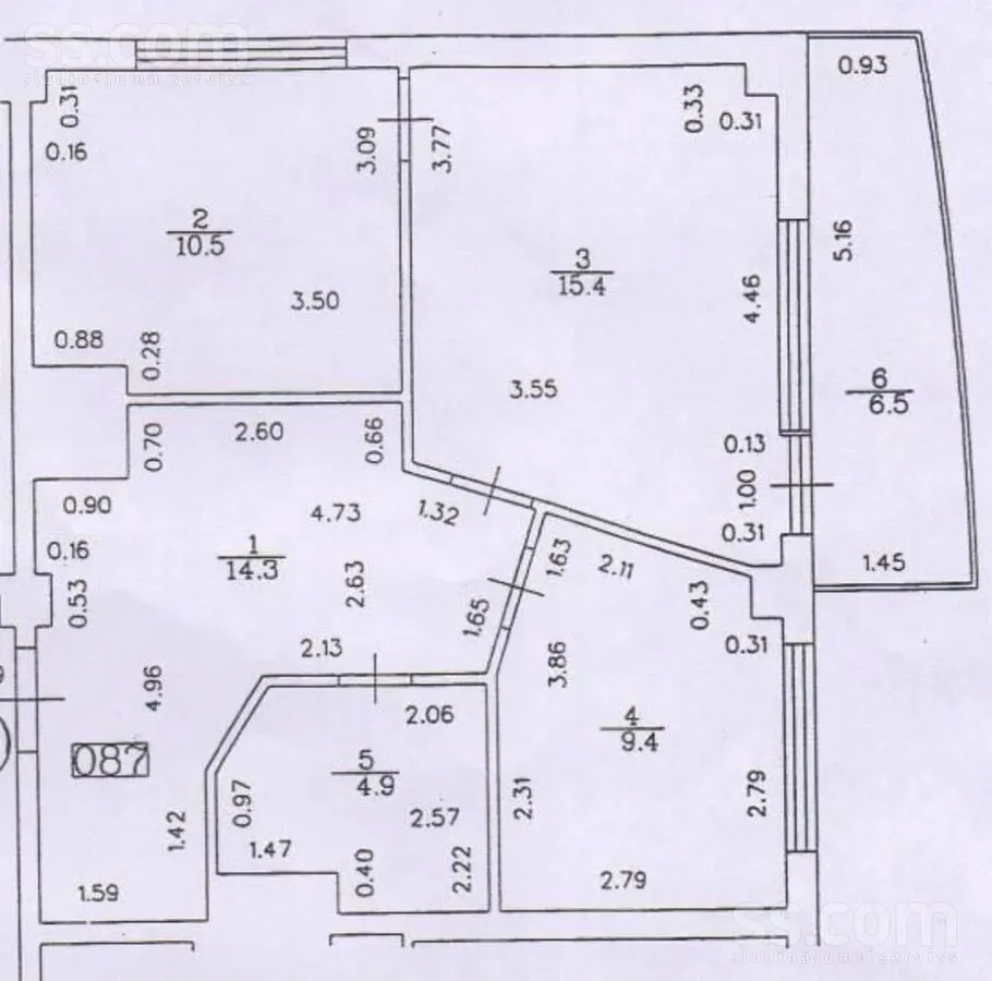 Plan - 3-Bedroom Flat with Balcony in Purvciems, Riga