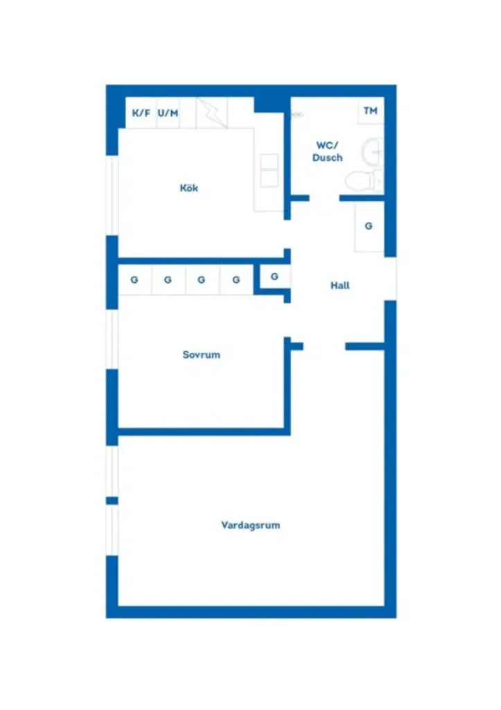 Planimetria - Modern Flat with Central Location in Gävle