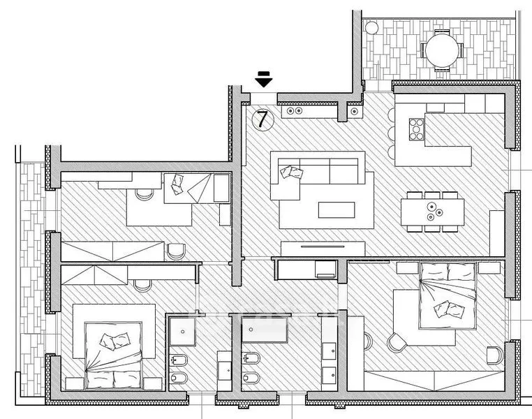 Plaan - Quadrilocale with Balcony in Piacenza