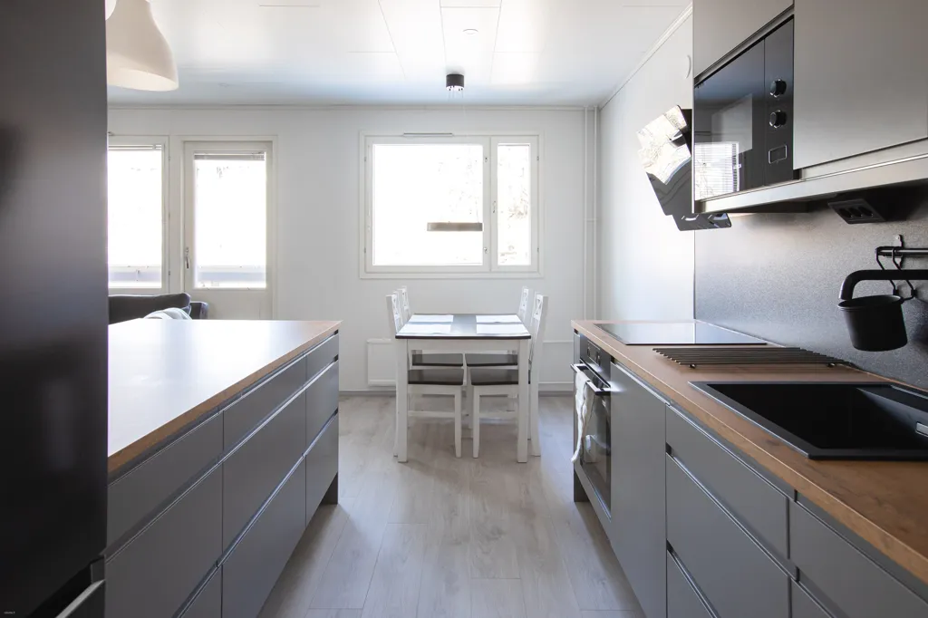 Kitchen - Modernised Apartment with Terrace in Lappeenranta