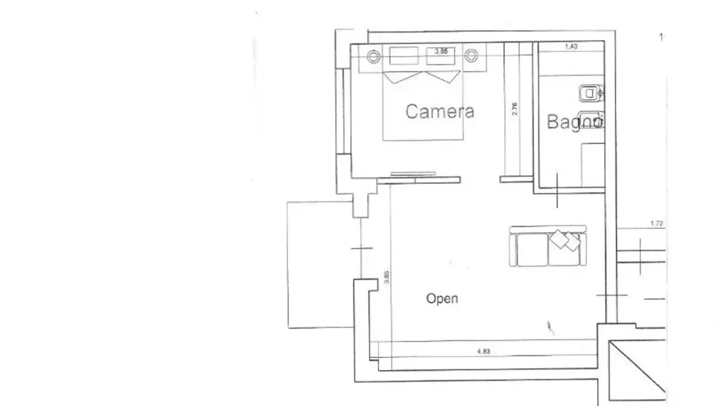 Plaan - Modernised Bilocale with Balcony in Bari