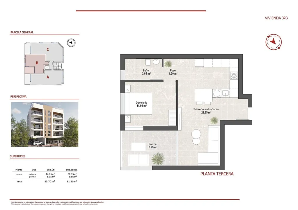 Plan - Modern Apartment with Pool in San Pedro del Pinatar