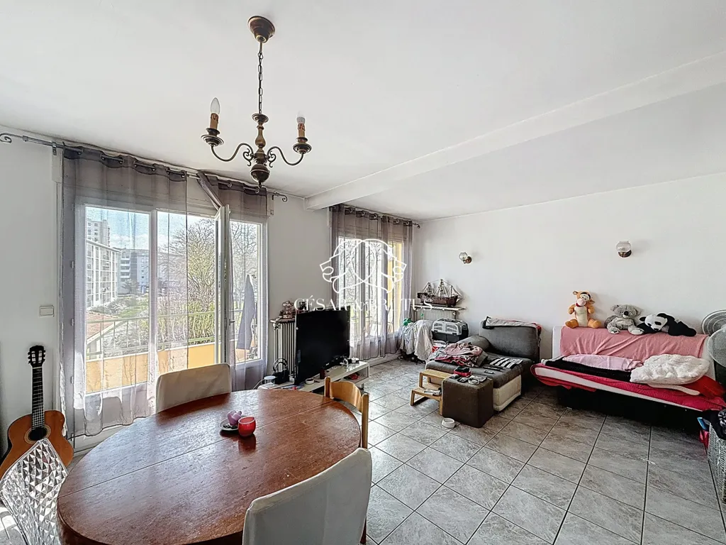 Living Room - T3/T4 Apartment with Balcony in Lyon 8th