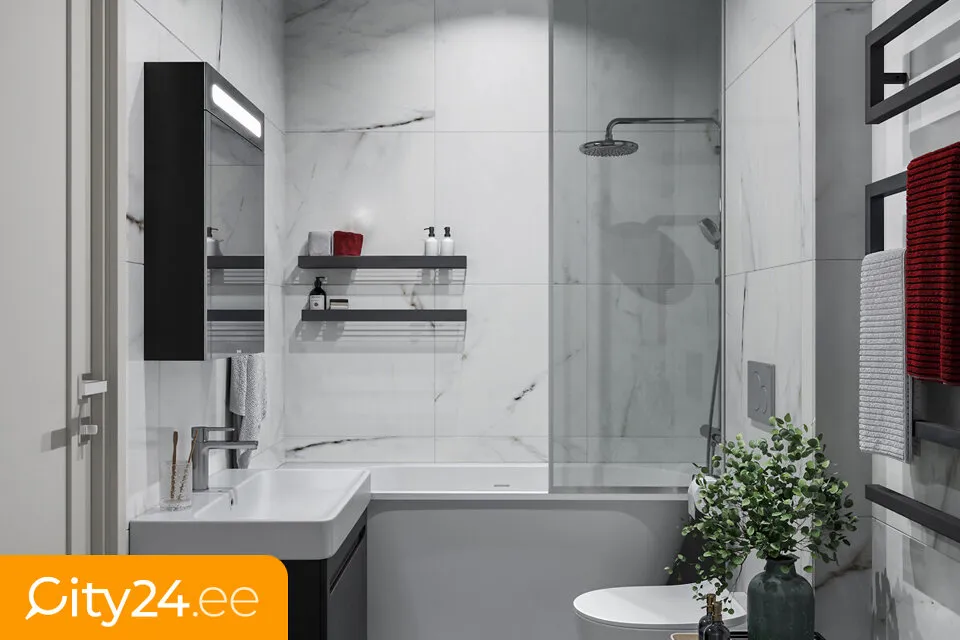 Salles de bain - Modern Apartments with 360° Views in Riga