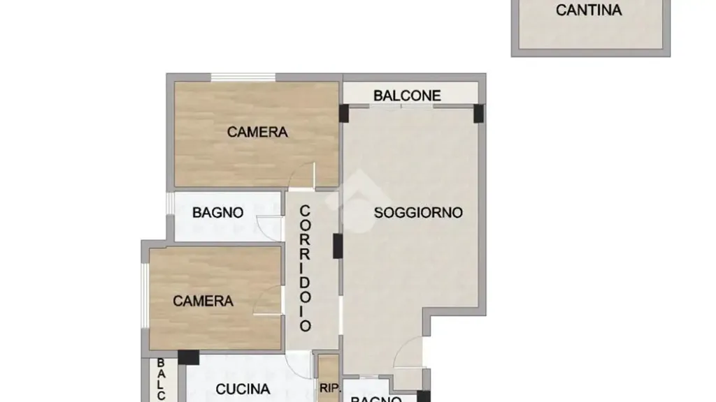 Planimetria - Bright Triplex with Balcony in Rome