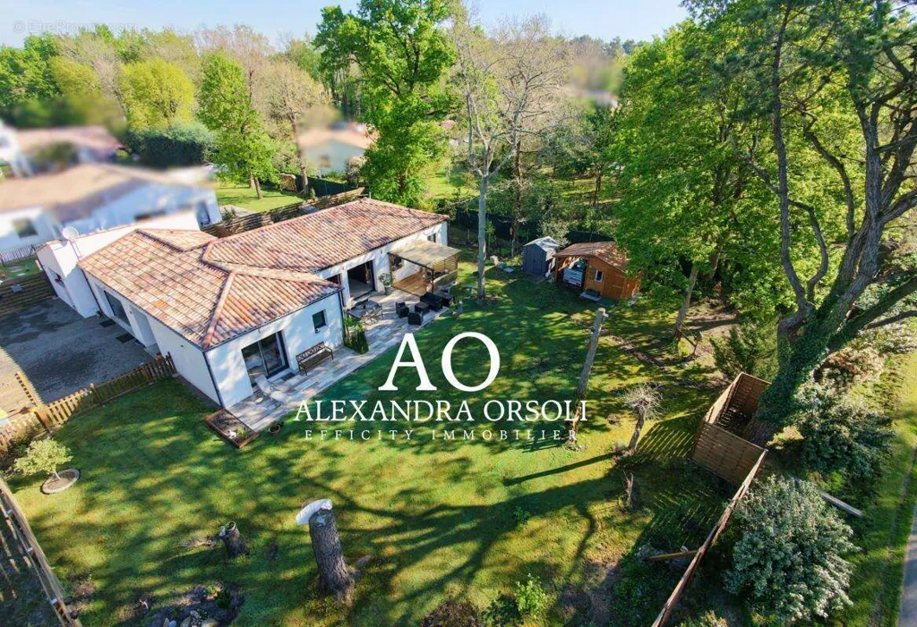Vue aérienne - Maison avec Studio et Jardin à Soullans