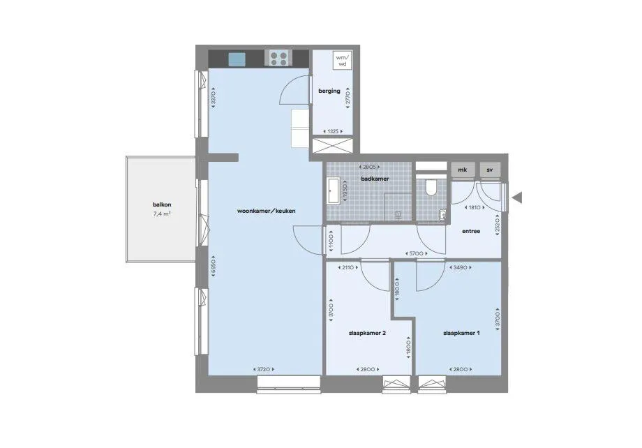 Plaan - Room with Balcony in Delfshaven, Rotterdam
