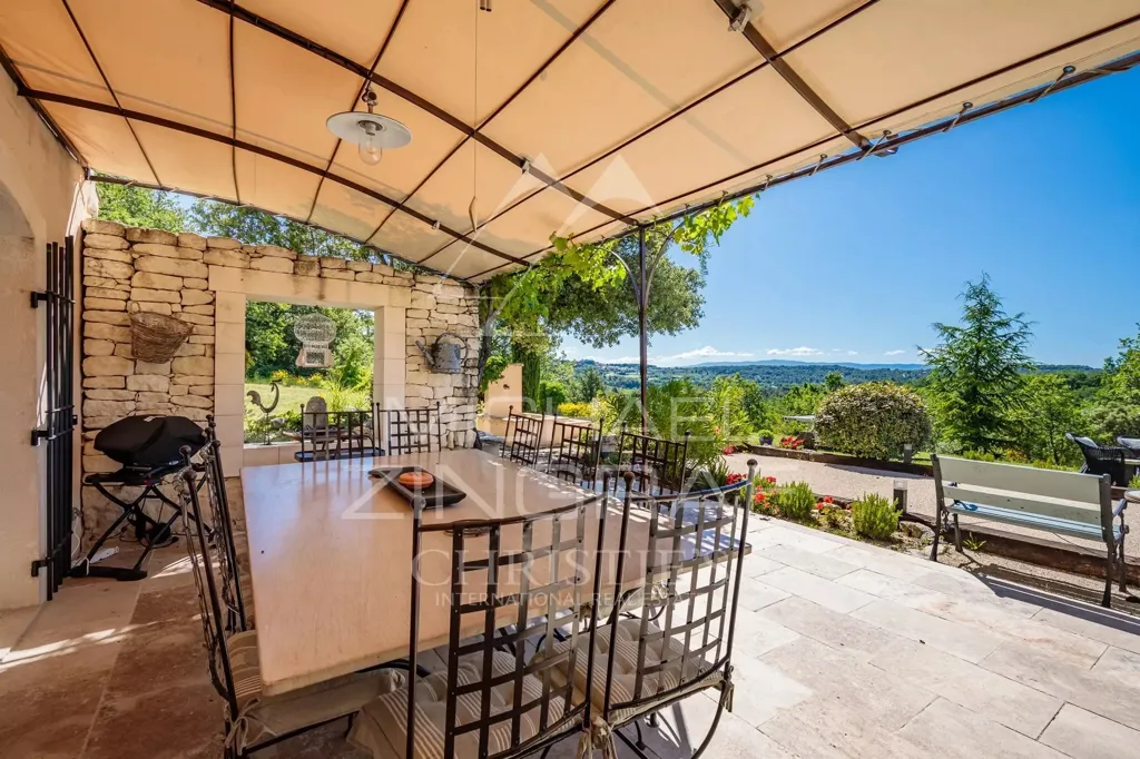 Terrasse - Bastide Élégante avec Vues Panoramiques sur le Luberon à Murs