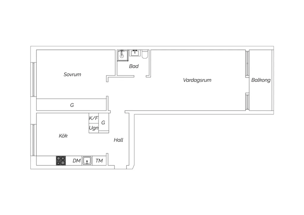 Plan - Renovated Apartment with Öresund View in Malmö