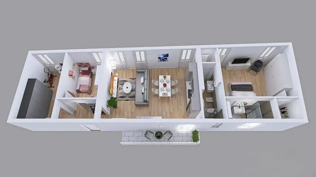 Floor Plan - Rear-Facing Apartment with Balcony in Mantova