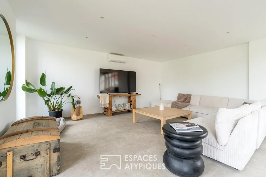 Séjour - Grange Contemporaine dans Secteur Calme à Mérignies