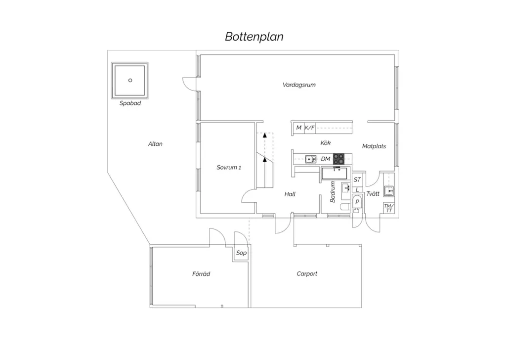 Floor Plan - 1½-Storey Villa with Spa Deck in Quiet Suburb