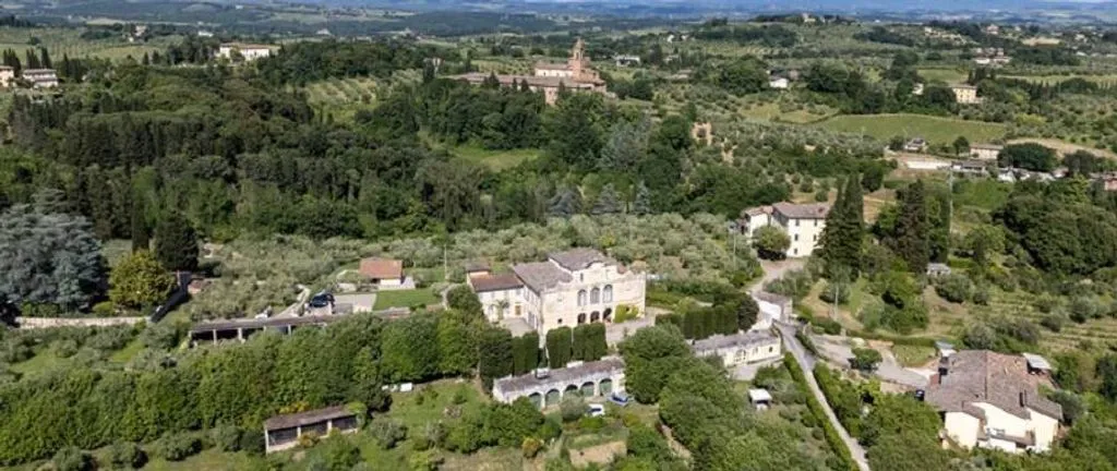 Aerial - Baroque Villa with Private Garden in Siena