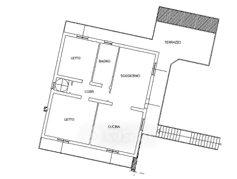 Plan - Two-Storey House with Balcony in Taglio di Po