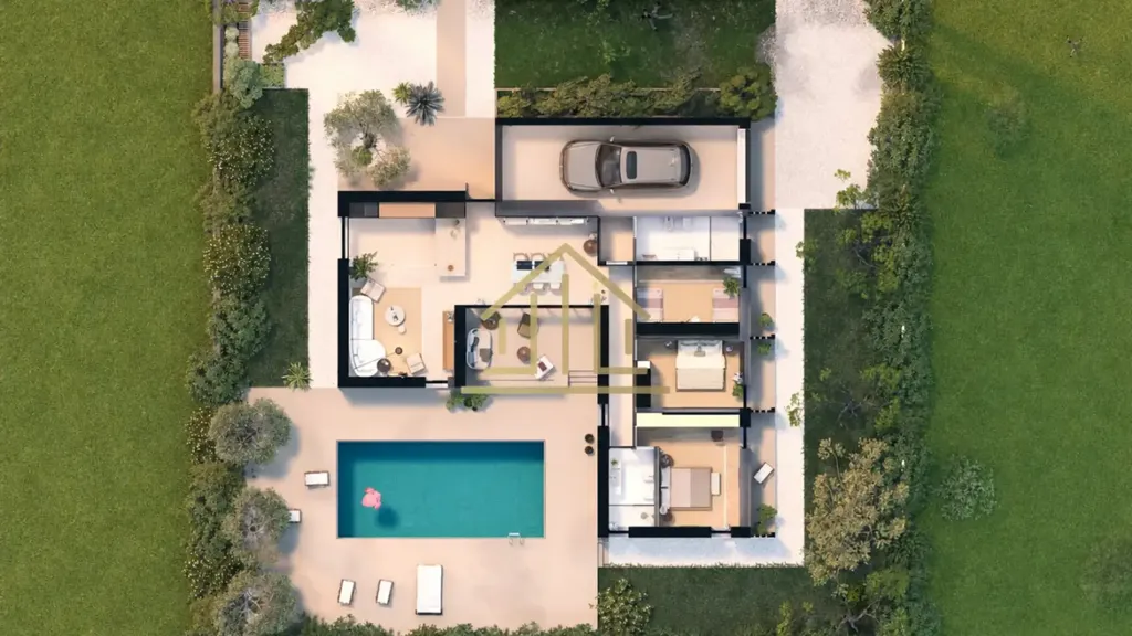 Õhuvaade - Contemporary Villa with Pool in Cavriana