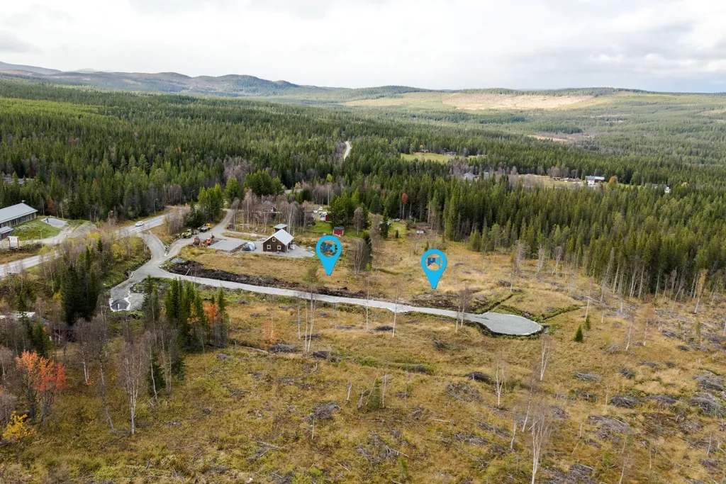 Vue aérienne - Plot with Mountain View in Funäsdalen