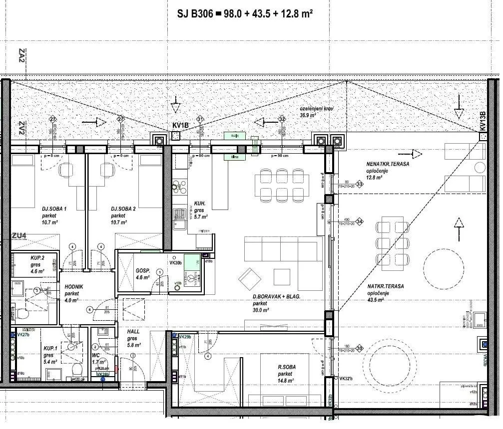Floor Plan - Four-Bedroom Apartment with Modern Features in Čakovec