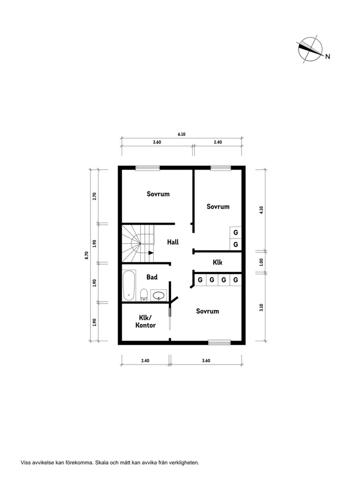 Plan - Modern Flat with Balcony in Gustavslund
