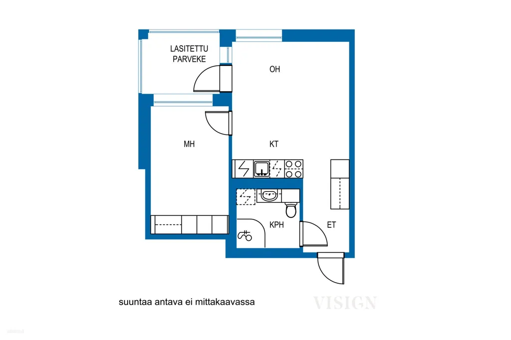 Plan - Modern Apartment with Balcony in Niittykumpu, Espoo