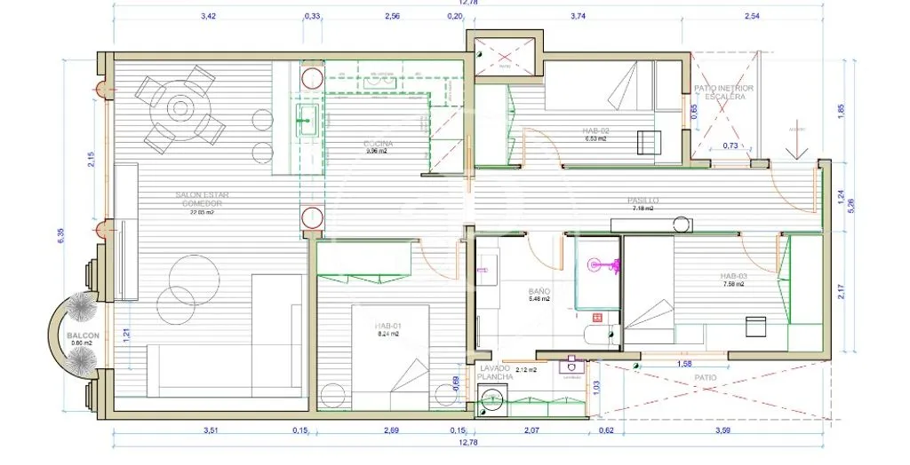 Plan - Contemporary Flat with Balcony in Eixample