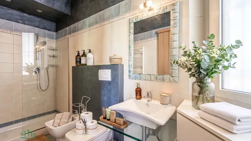Salles de bain - Armed Bilocale with Private Patio in Bologna